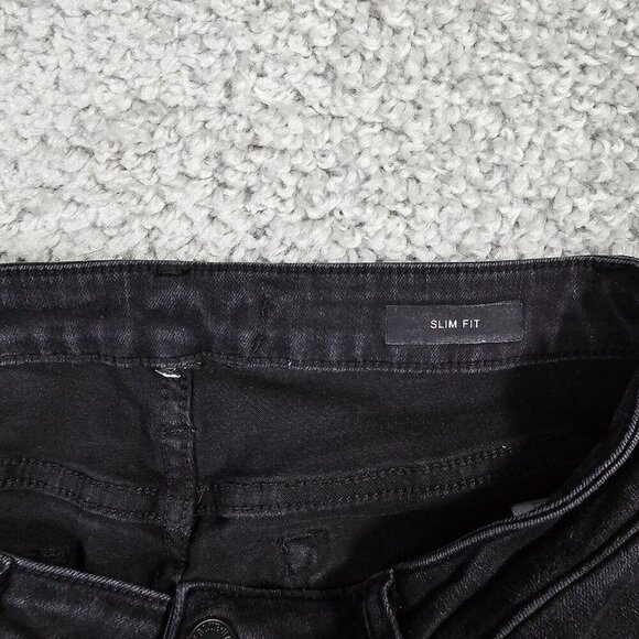 Judy‎ Blue Jeans Womens 9/29 Black Slim Straight Raw Hem Stretch Distressed - Picture 4 of 13